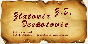 Zlatomir Despotović vizit kartica